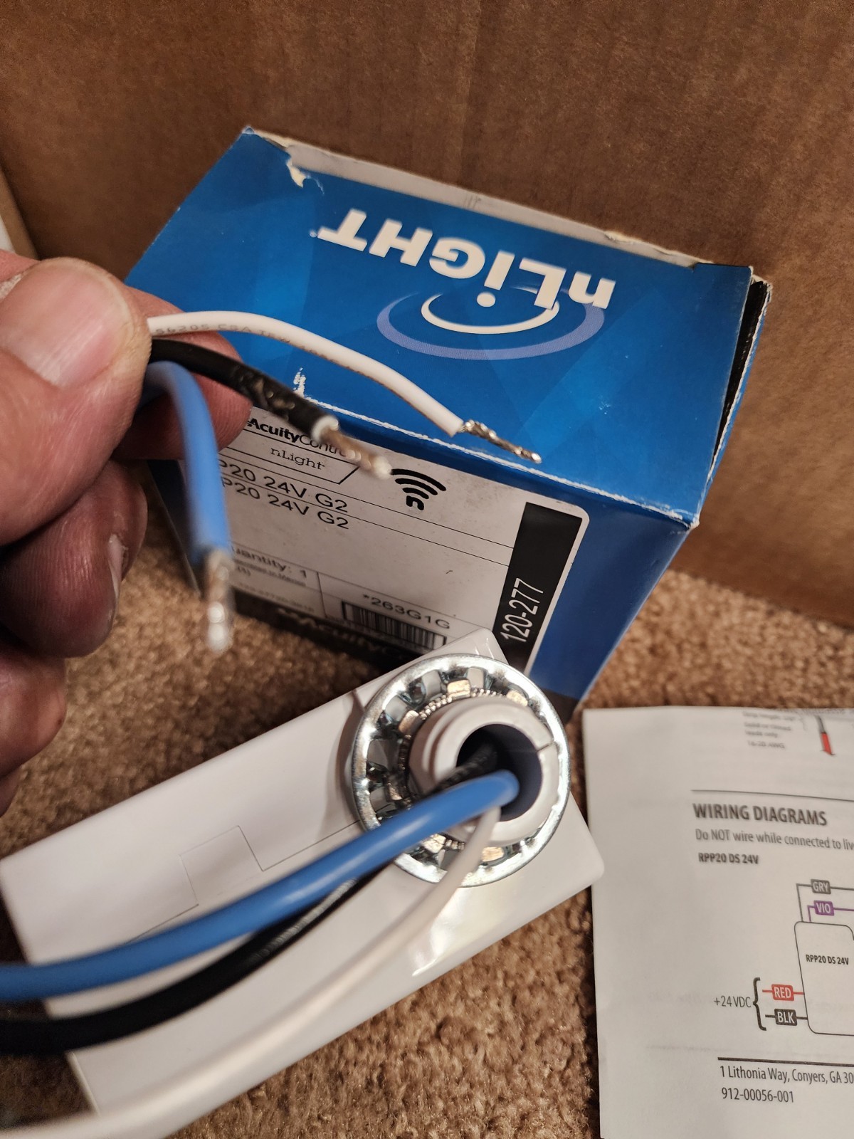 New Acuity Controls Sensor Switch nLight RPP20 24V G2 263G1G 120-277V