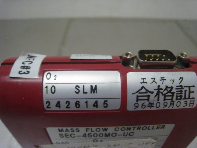 Horiba Stec, SEC-4500, SEC-4500MO-UC MFC, O2 gas, 10 SLM range, S24261