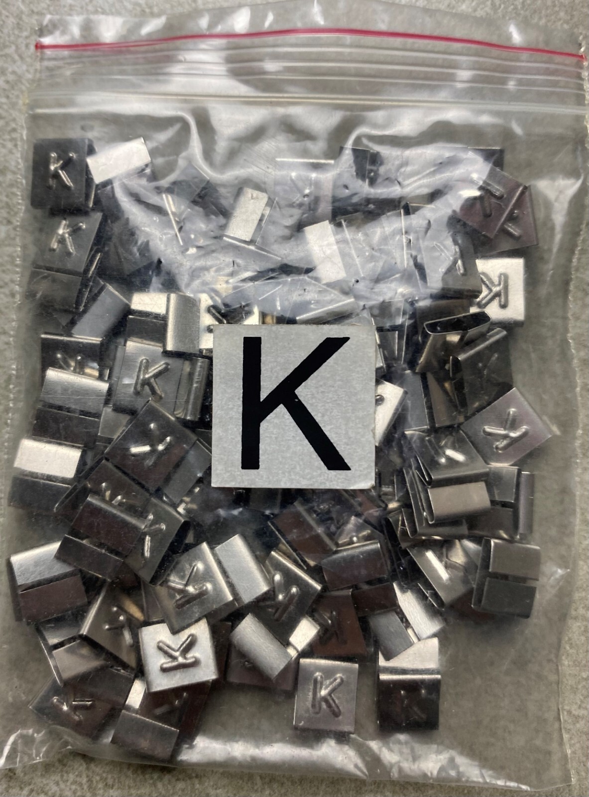 HAYATA ID-K, Stainless Steel Cable Marker 316SS, Symbol “K” , 100 Pc’s Pkt