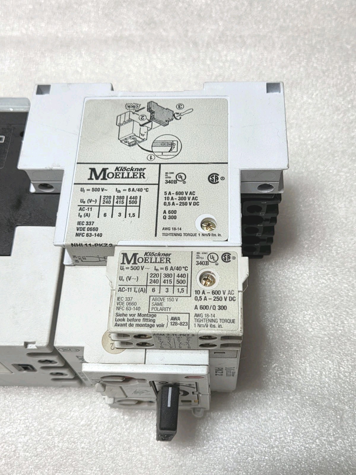 Klockner Moeller S-PKZ2,  ZM-1,0-PKZ2,PKZ2 Combination Starter Motor Protector