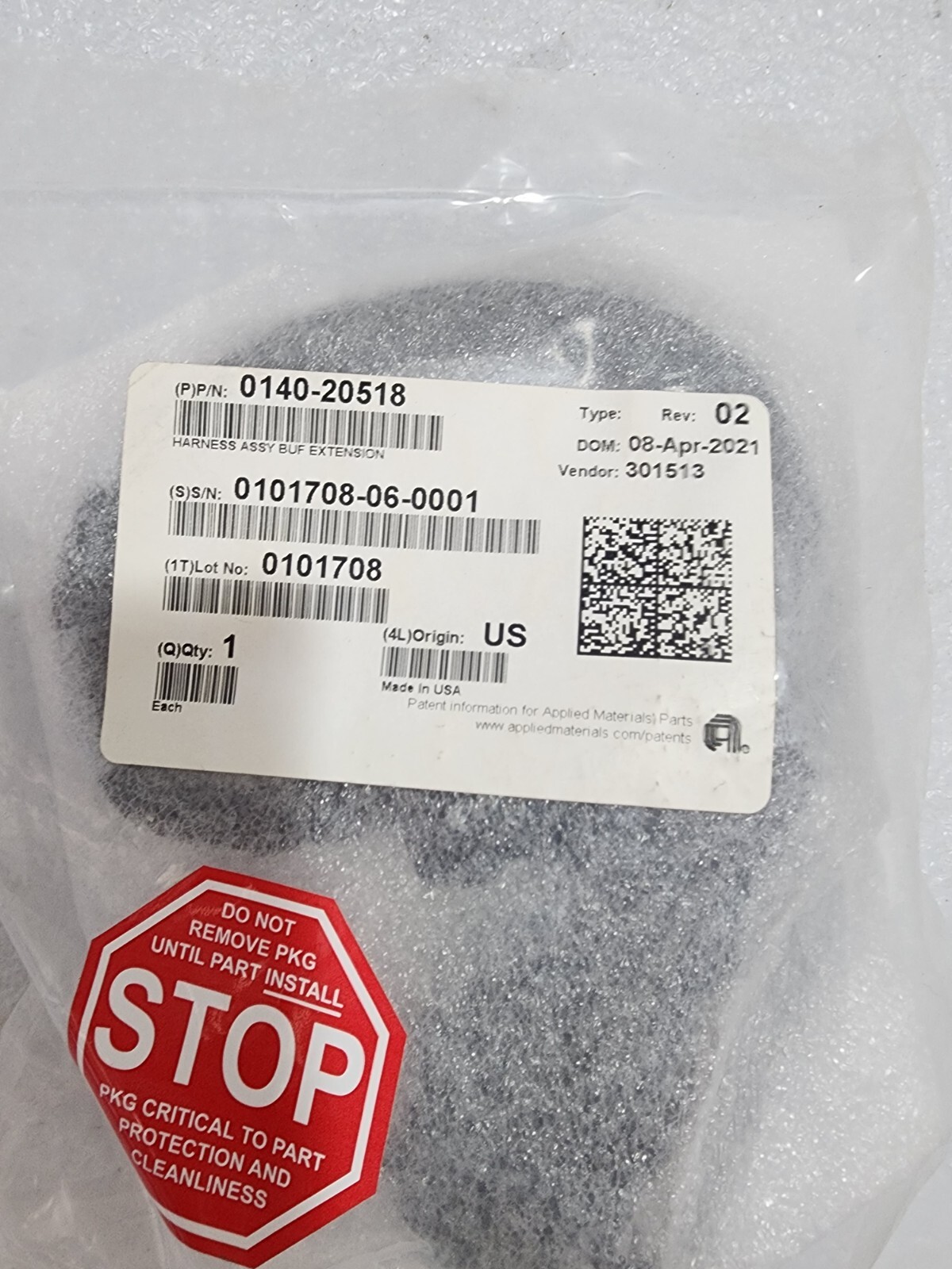 Applied materials AMAT 0140-20518 Harness Assy BUF Extension, Cable