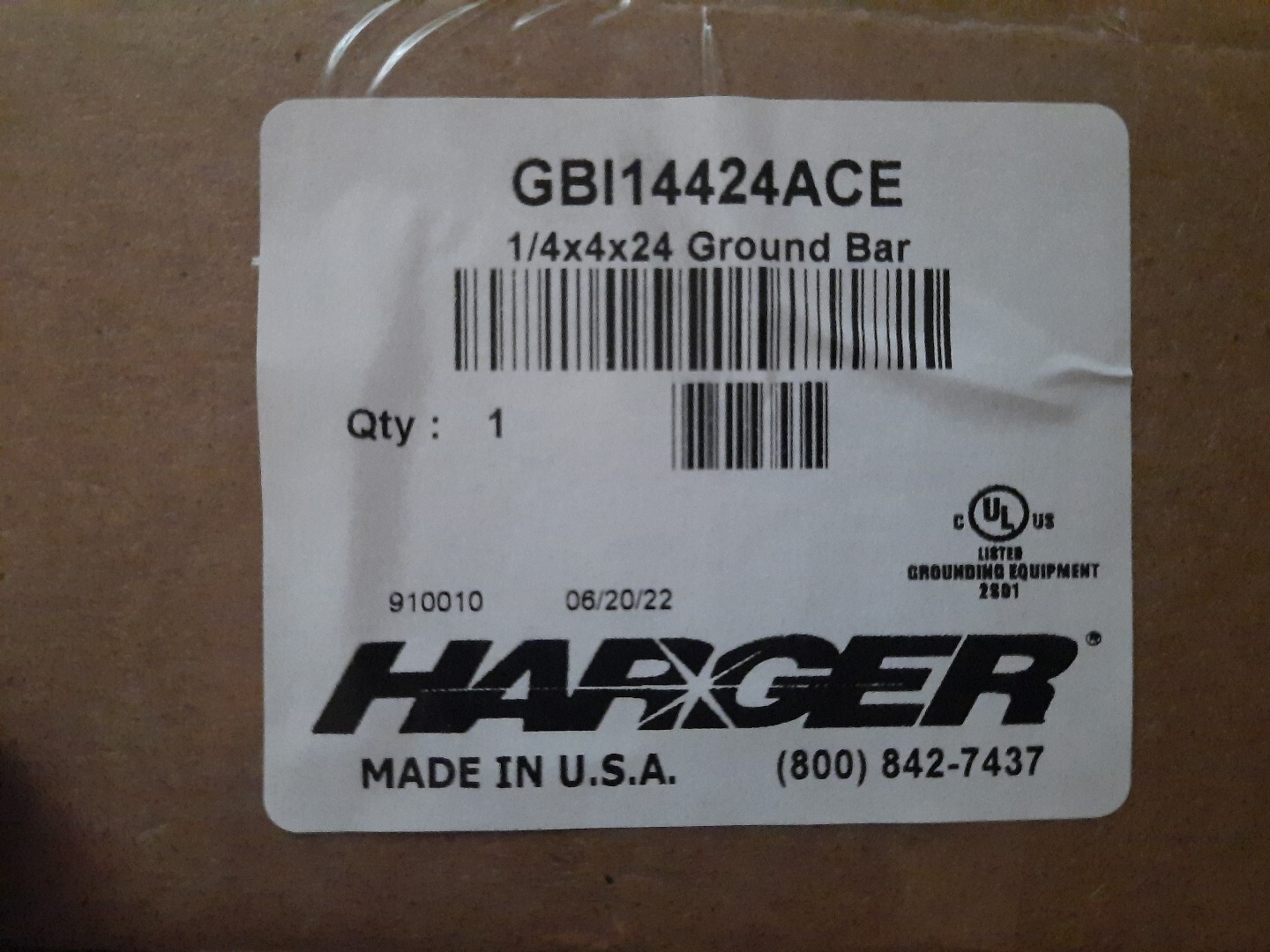 Harger GBI14424ACE Ground Bar 1/4″x4″x24″