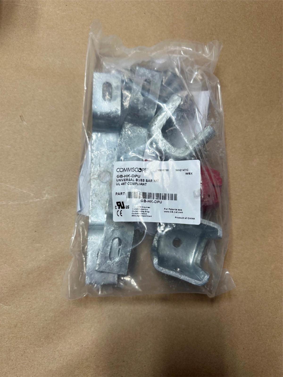 Commscope UGBKIT-0412-T Universal Tinned Copper Ground Bar Lug w/ Hardware 4×12″