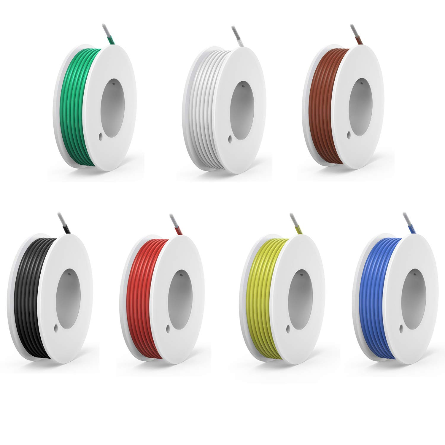 20Awg Silicone Electrical Wire Cable 7 Colors (23Ft Each) 20 Gauge Hookup Wires