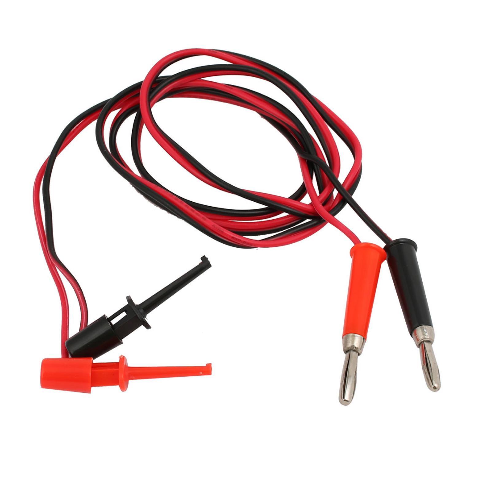2Pcs Banana Connector Cable Jumper Silicone Hook Wire Test Leads 1m Length