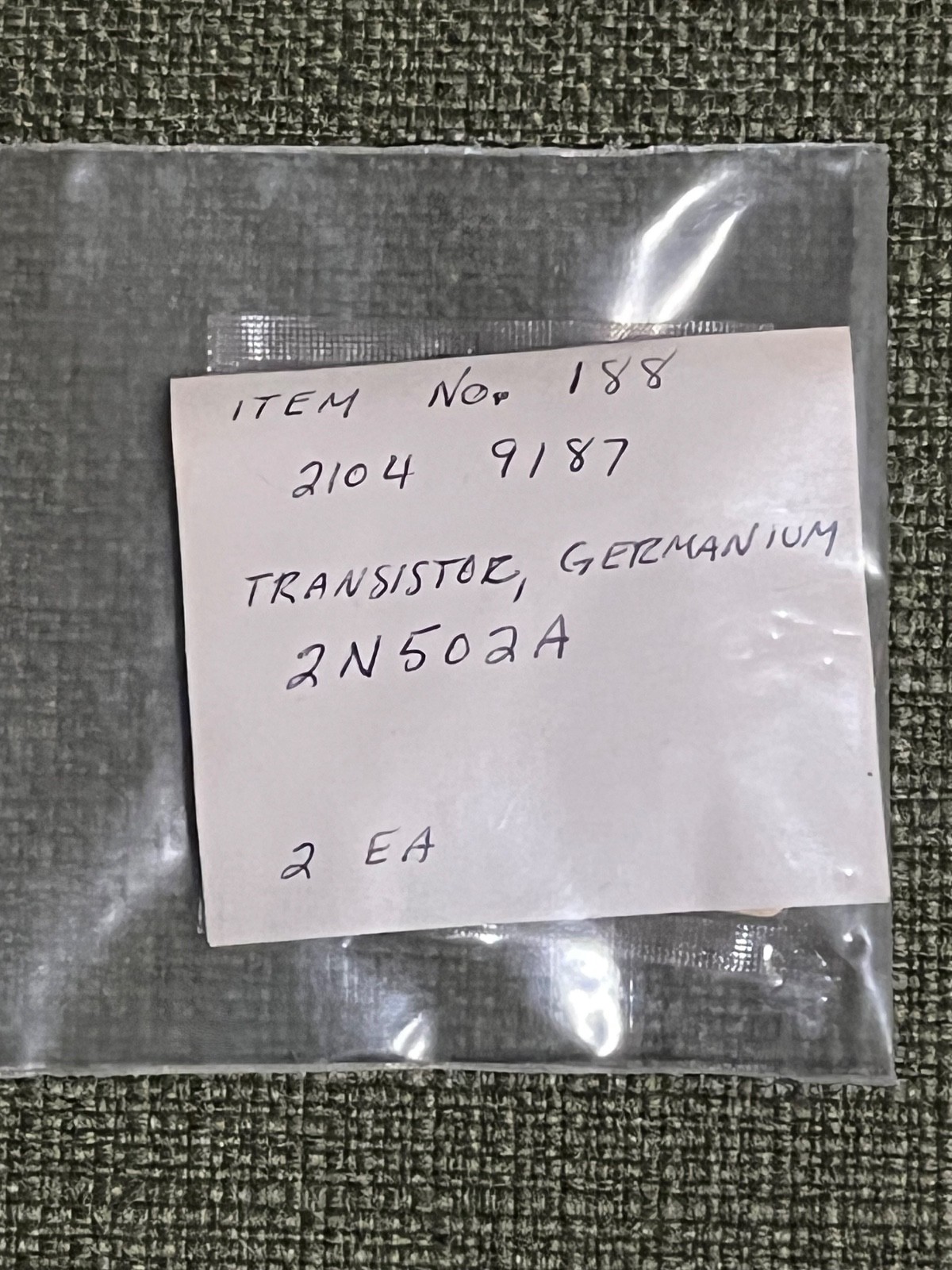 One Pair 2N502A PNP GERMANIUM TRANSISTOR BY MOTOROLA – NOS – In original packet