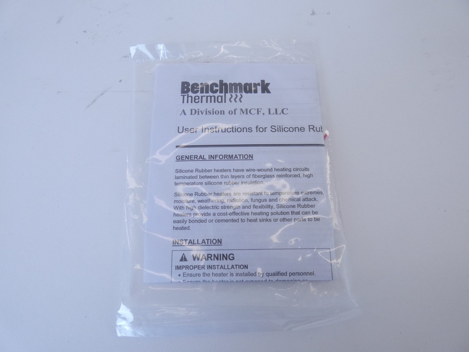 Benchmark Thermal EFH1009 Silicone Rubber Heater – NEW Surplus!