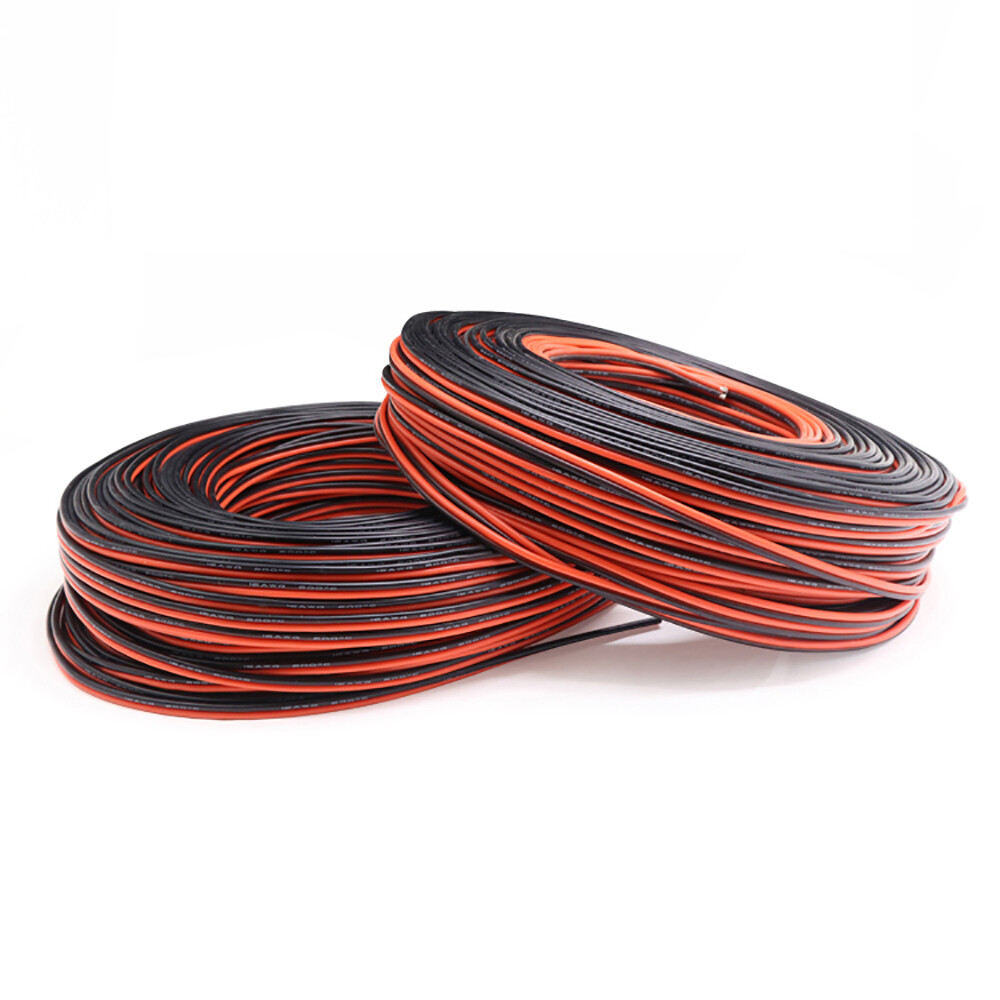 8AWG-28AWG 2 Pins Cable Flexible Silicone Wire Black Red Led Flat Electric Wire