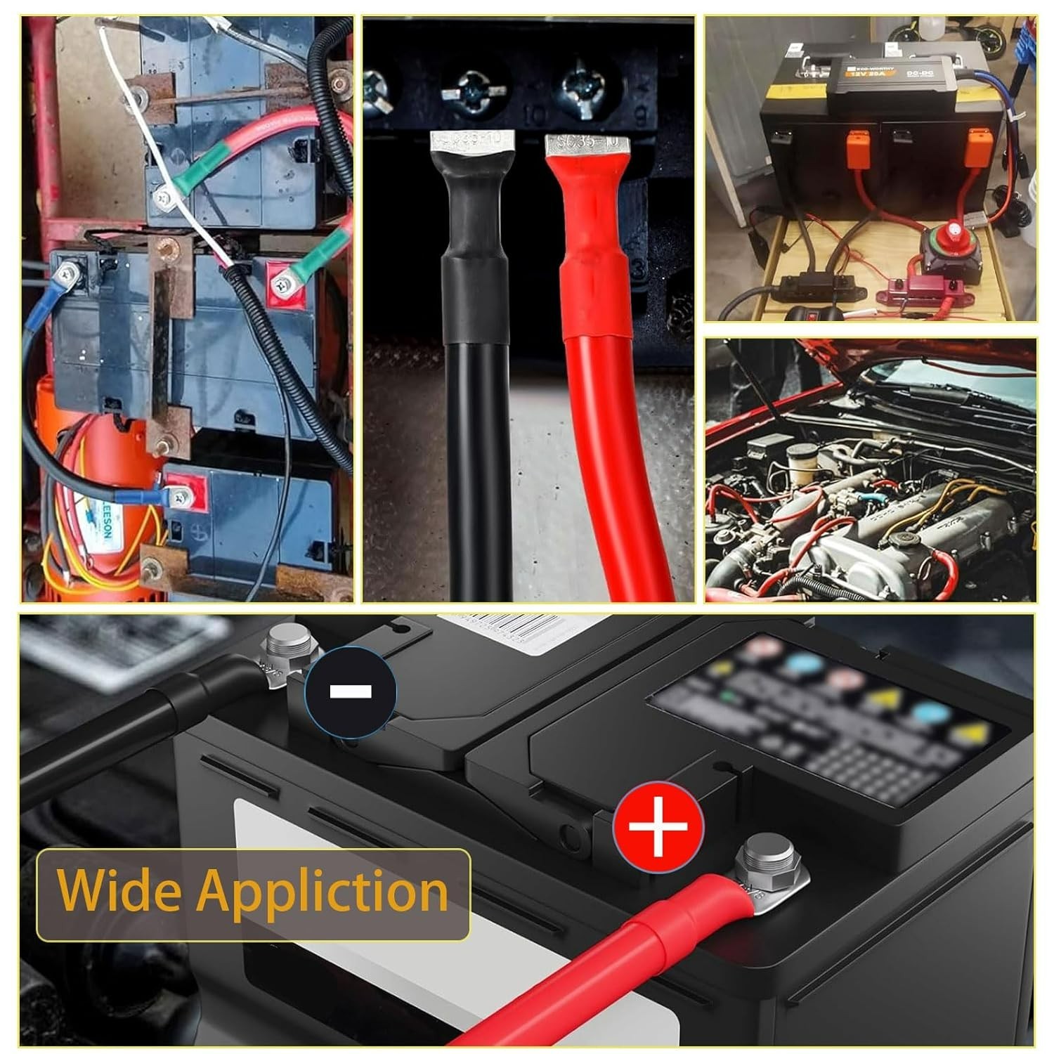 2 AWG Gauge Copper Battery Cable Power Wire Car, Marine, Inverter, RV, Solar