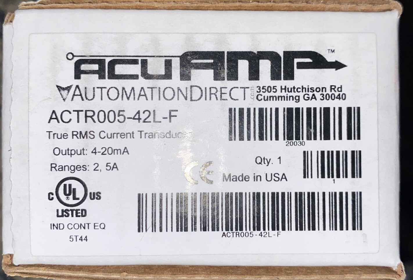 NEW AUTOMATION DIRECT ACT005-42L-F ACUAMP AC CURRENT TRANSDUCER