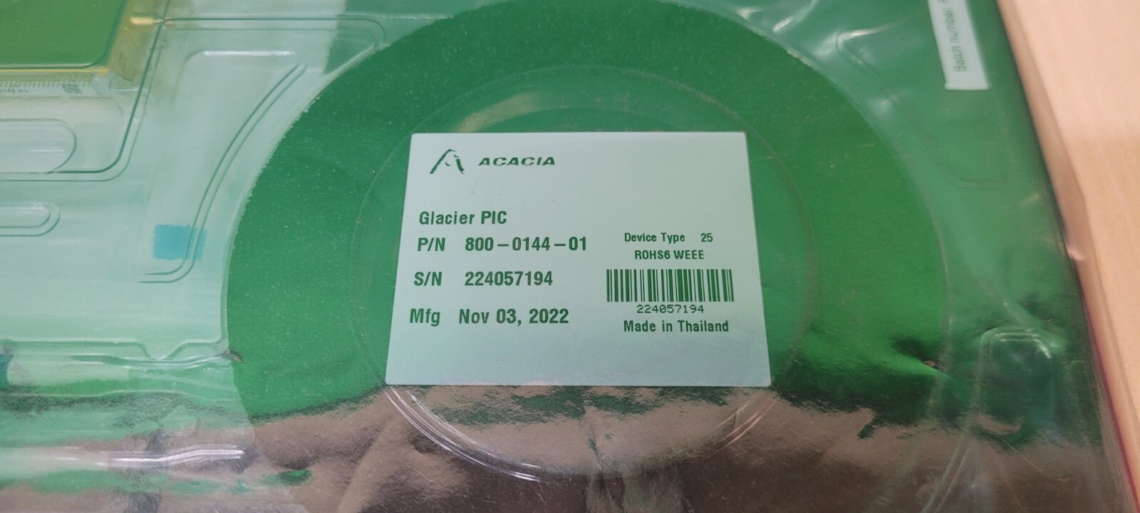 Acacia Silicon Photonics Integrated Circuit Glacier PIC 800-0144-01 NEW