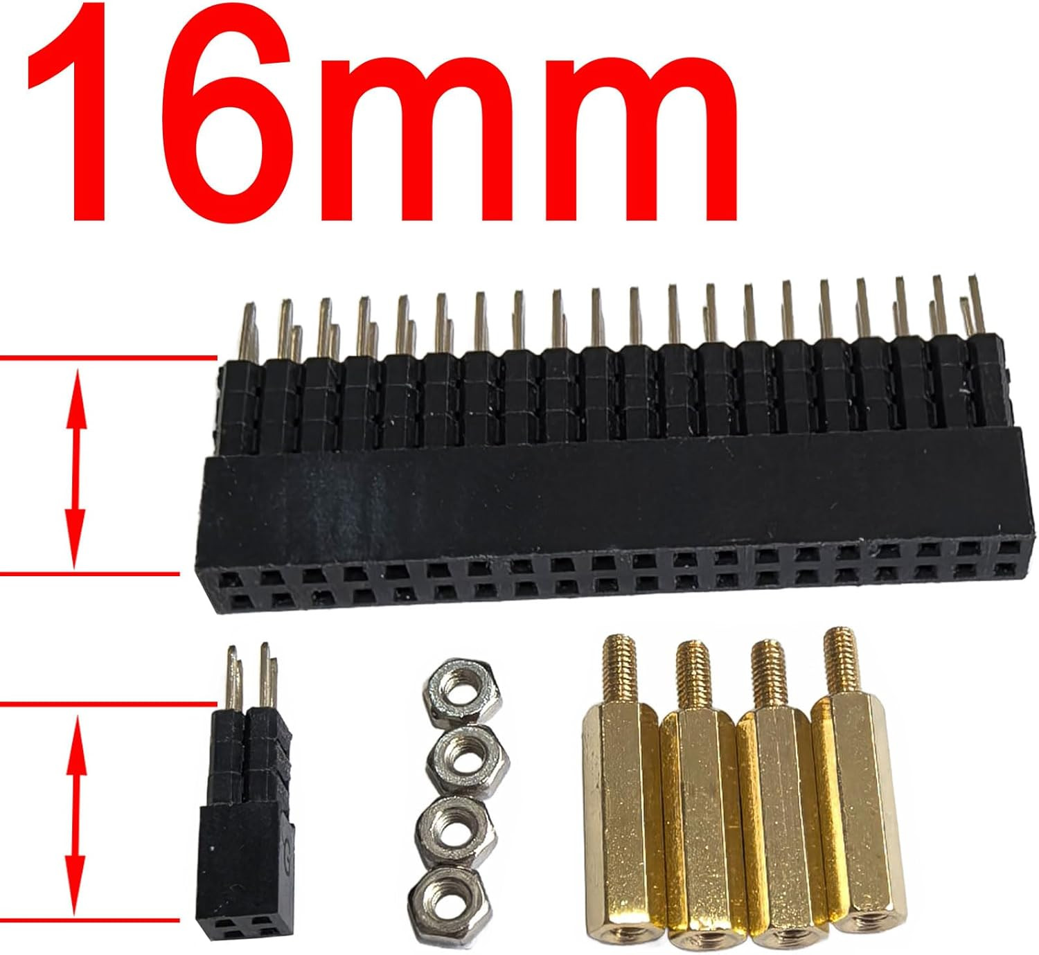 16mm GPIO and PoE Pin Header Height Increaser Extender for Raspberry Pi 5 4B 3B+