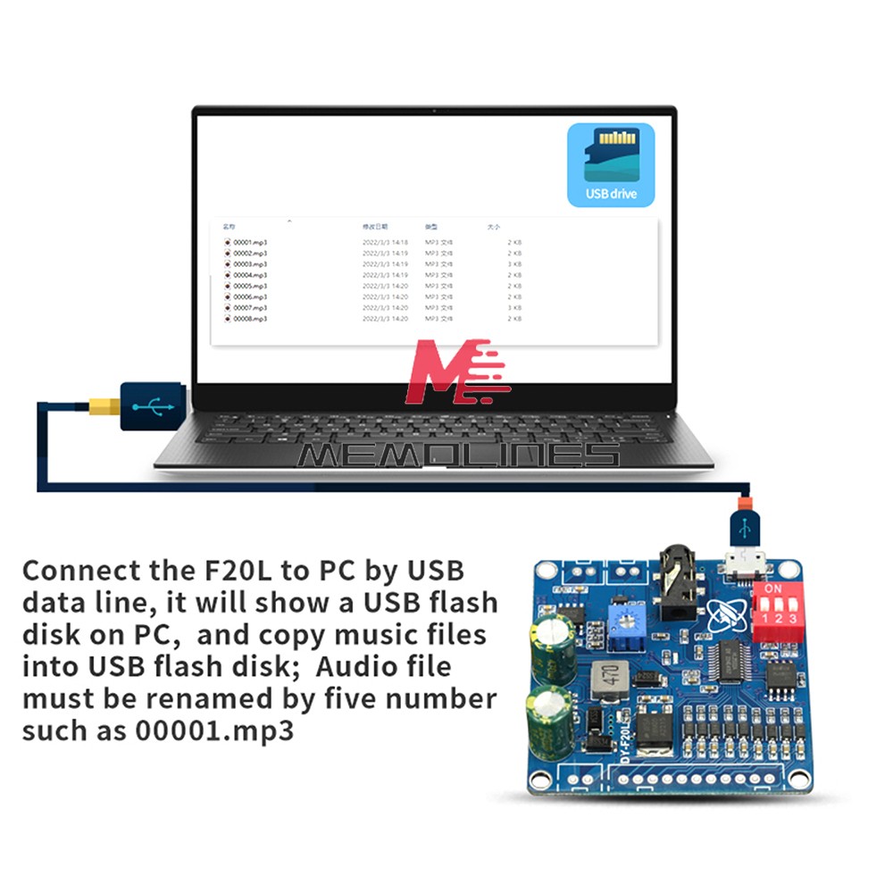 DC6-35V Voice Playback Module 9-Channel one-to-one Independent low-level trigger