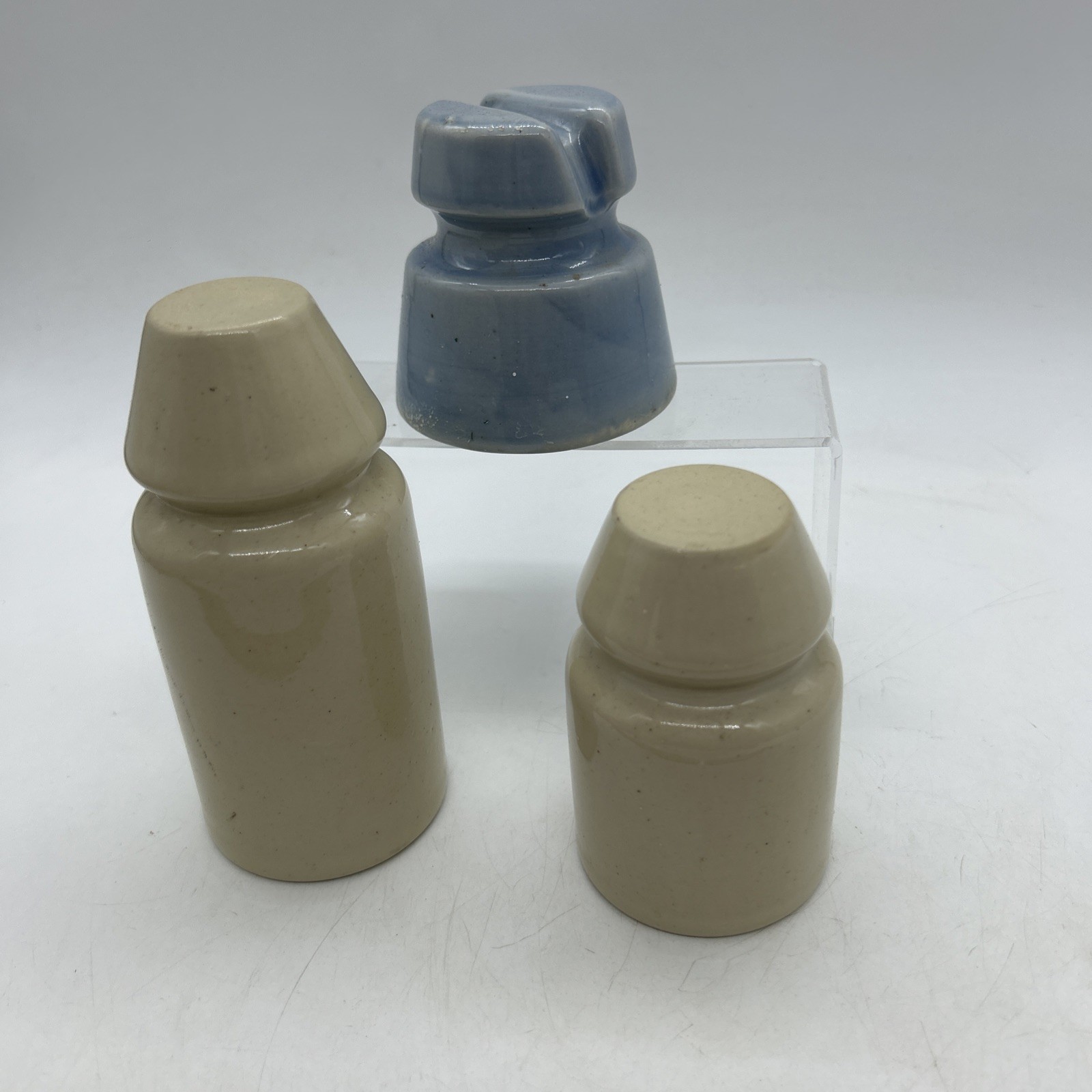 Vintage KP Blue White Electric Insulators Porcelain Set Australia