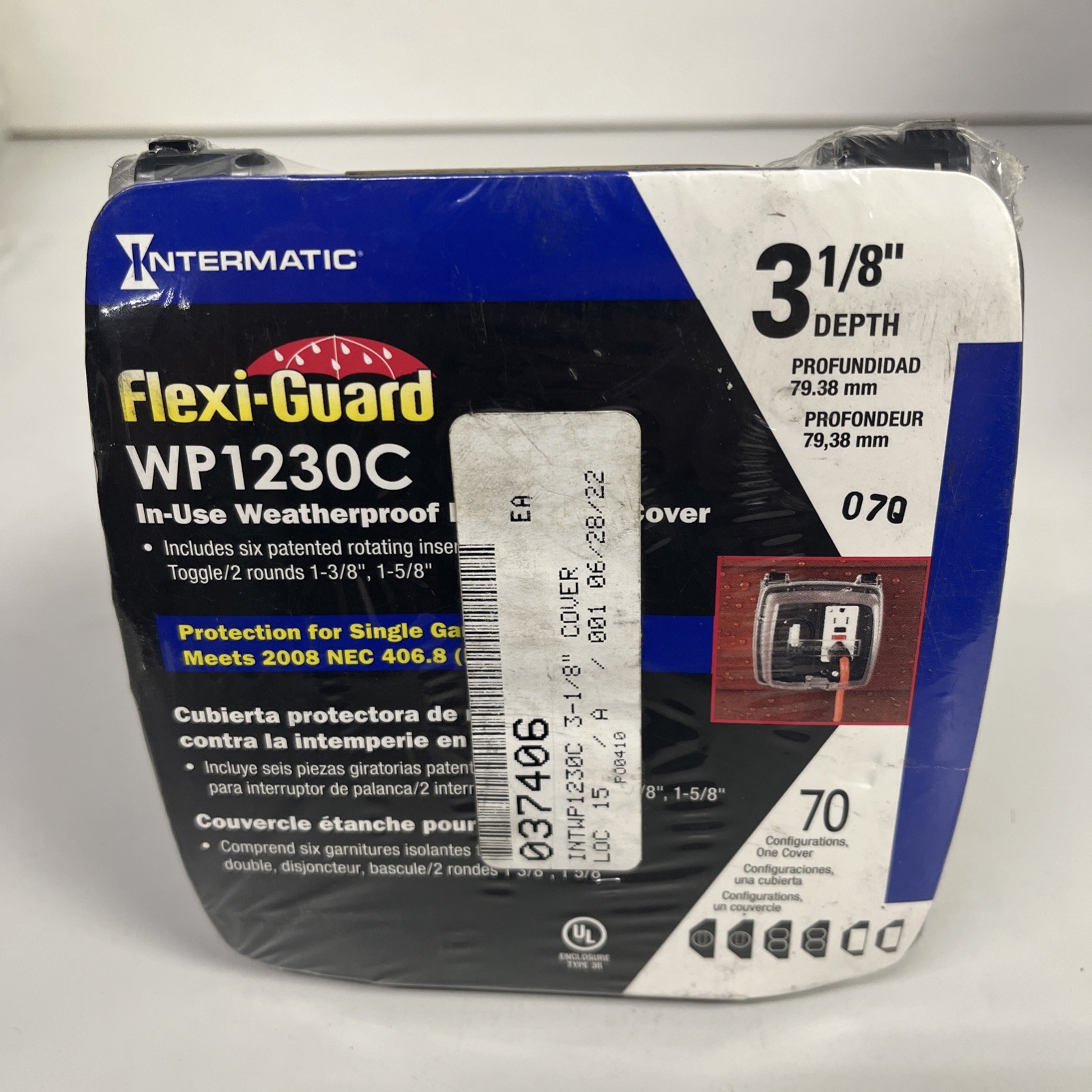 Intermatic WP1230C, 2-Gang, (1) Receptacle/Toggle, Weatherproof Cover