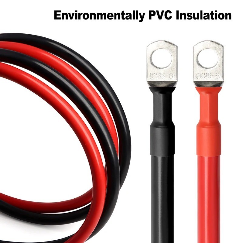 8AWG 6AWG 4AWG Battery Inverter Cable Set with Terminals 20/30/40/50/60CM Strand