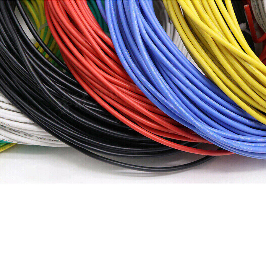 Flexible Silicone Wire Cable 10AWG/12/14/16/18/20/22/24/26/28/30 AWG Colours