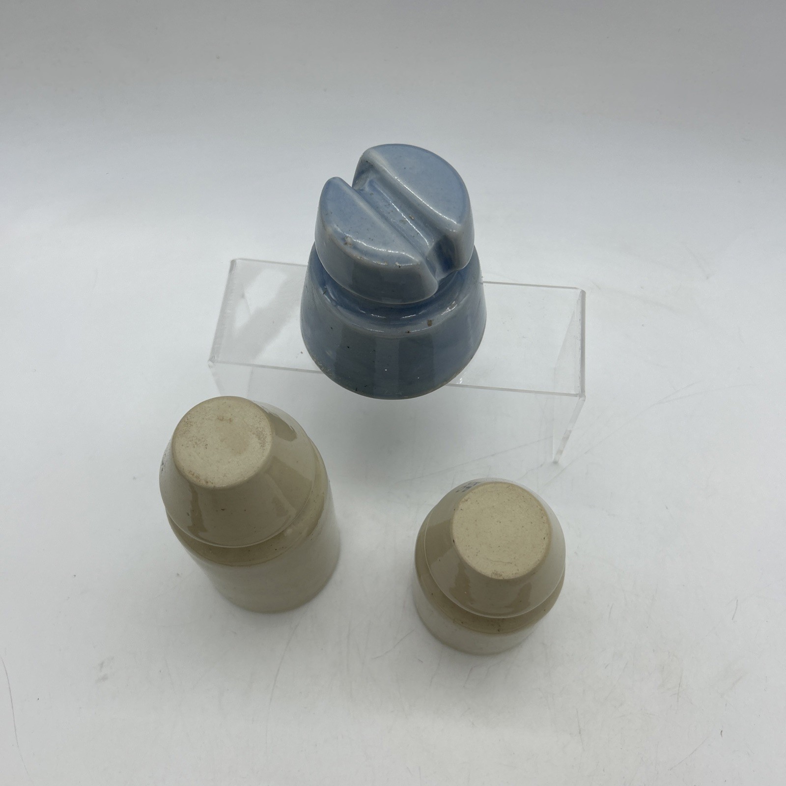 Vintage KP Blue White Electric Insulators Porcelain Set Australia