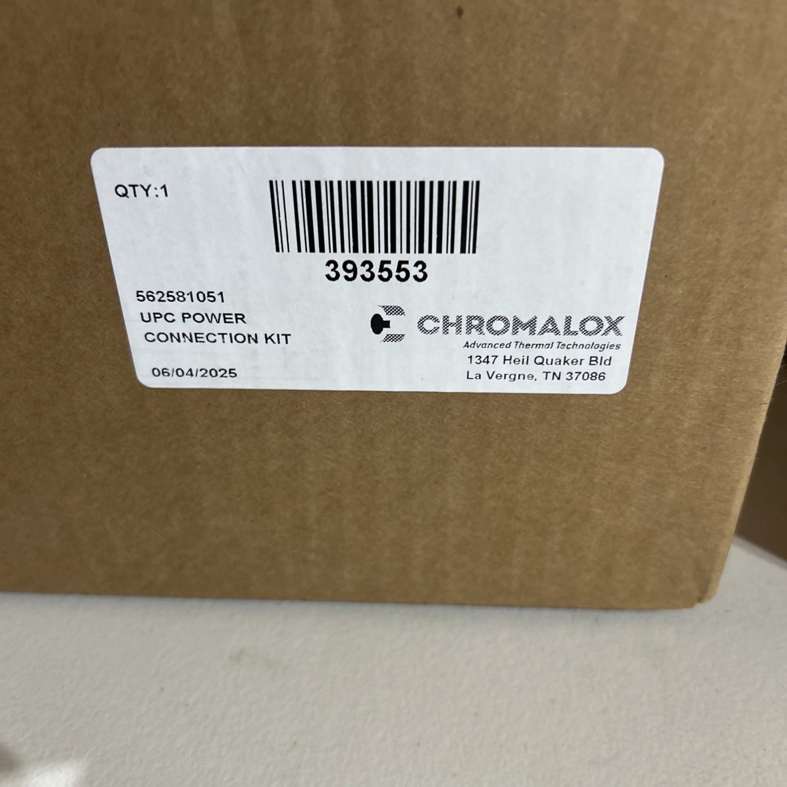 Chromalox 393553 562581051 UPC Power Connection Kit New In Package See Pics