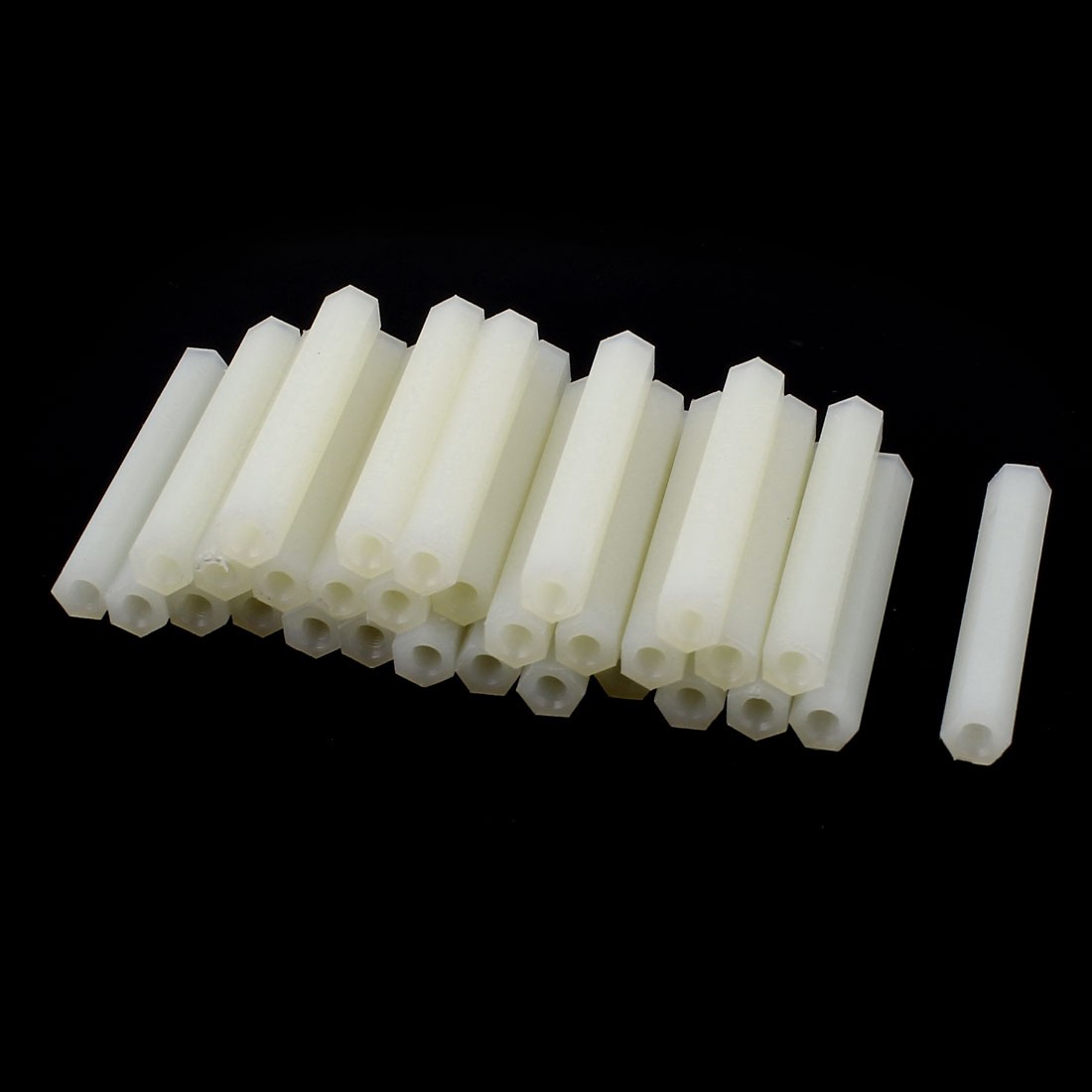 40mm M3 Female Thread White Nylon PCB Spacer Hex Stand-Off 30pc