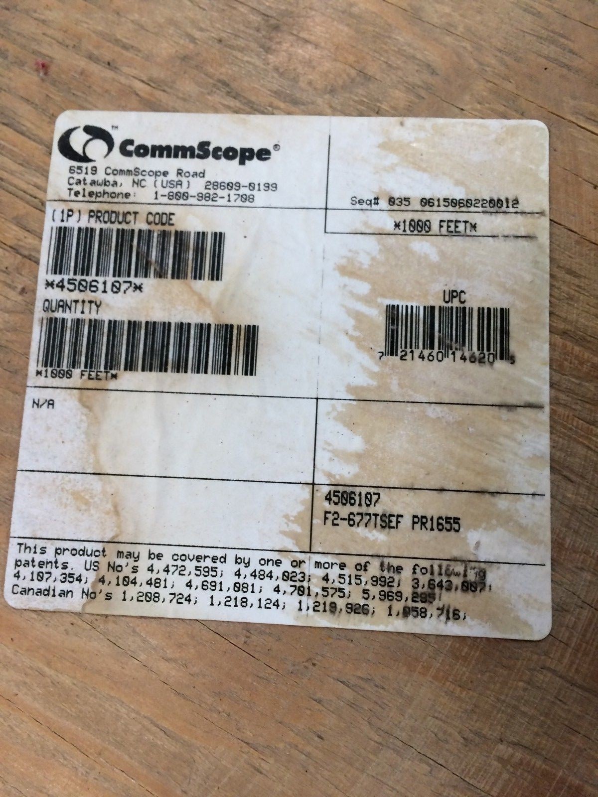 Commscope 1000 ft Underground Cable F2-677TSEF