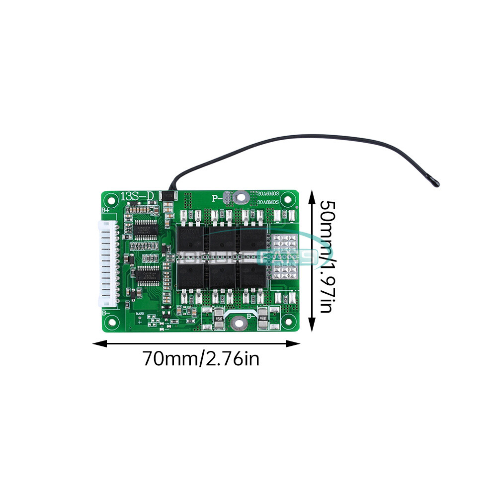 13S 48V 20A 30A Same Port Battery Protection Board for 18650 Li-ion Battery
