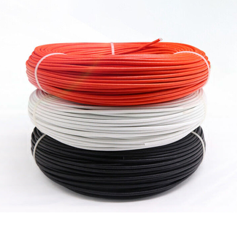 0.3mm²-6mm² High Temp 250℃ Braided Fiber Glass Silicone Wire Tinned Copper Cable