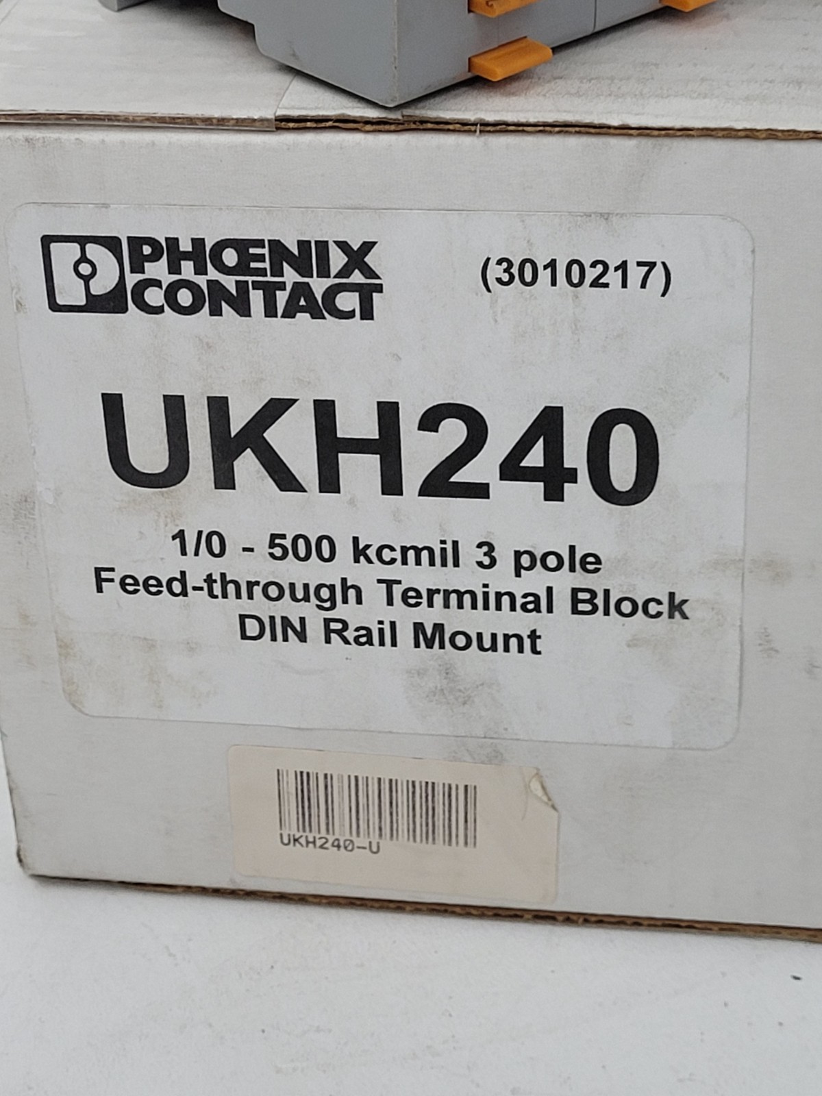 UKH240 Phoenix Contact 500 kcmil 3 pole Terminal Block DIN Rail -Next Day Option