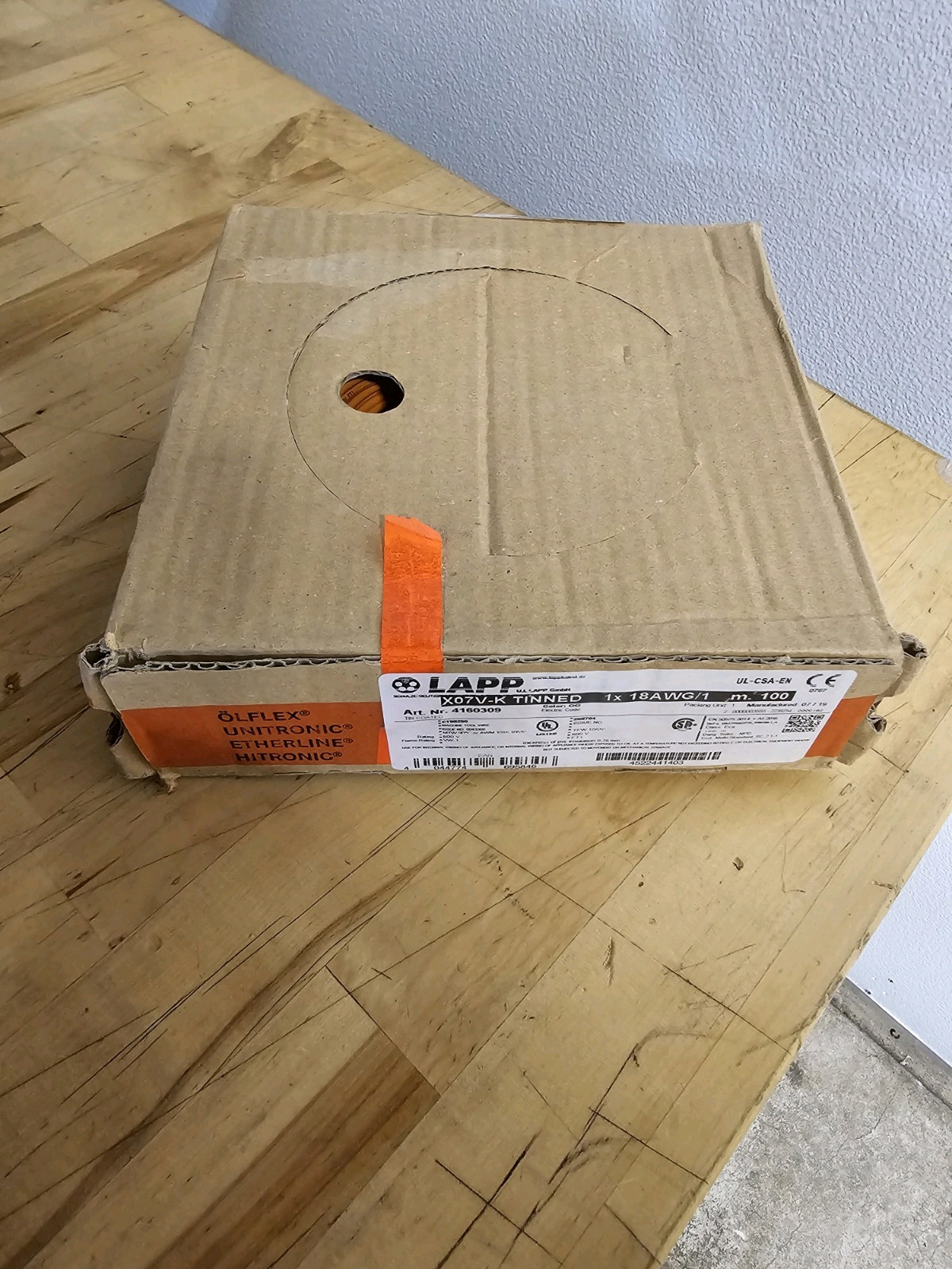 Lapp X07V-K 1X1 TINNED Orange 600V Wire