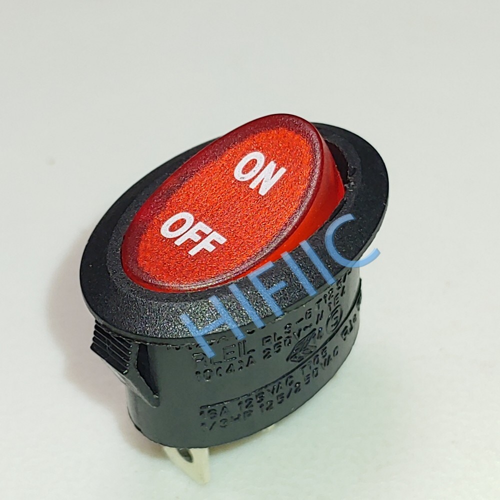 RLEIL RL3-6 Power On Off Rocker Switch 3 Pins 2 Positions 10A 250VAC Red Lamp