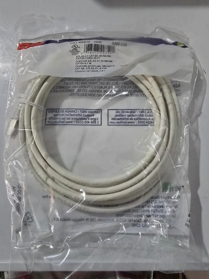 LEVITON 6AS10-20W / 6AS1020W (BRAND NEW) 20′ Free Shipping