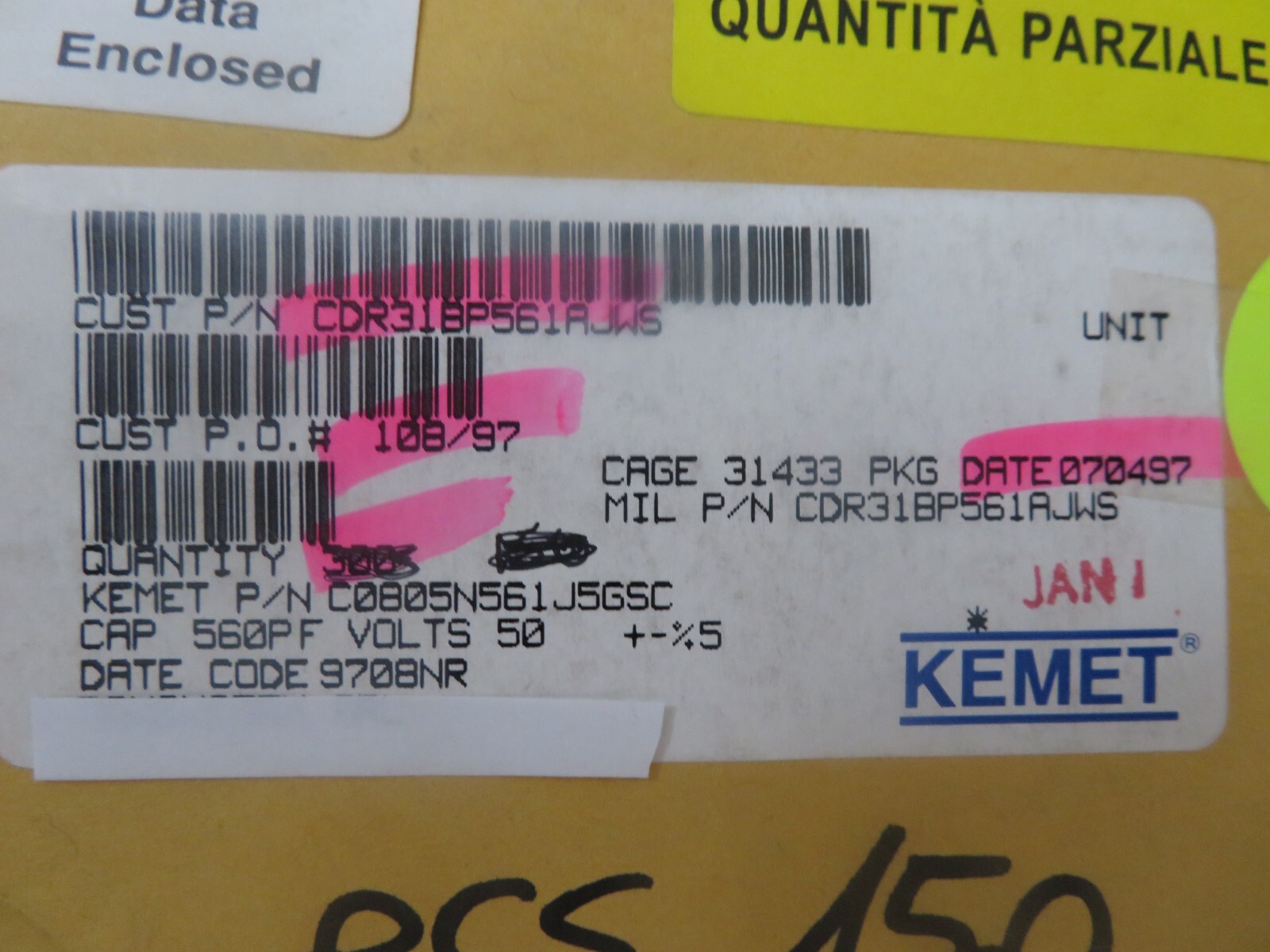 (1 PC) CDR31BP561AJWS KEMET