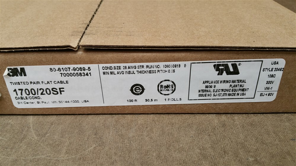 3M Twisted Pair Flat Cable 28 AWG 1700/20SF