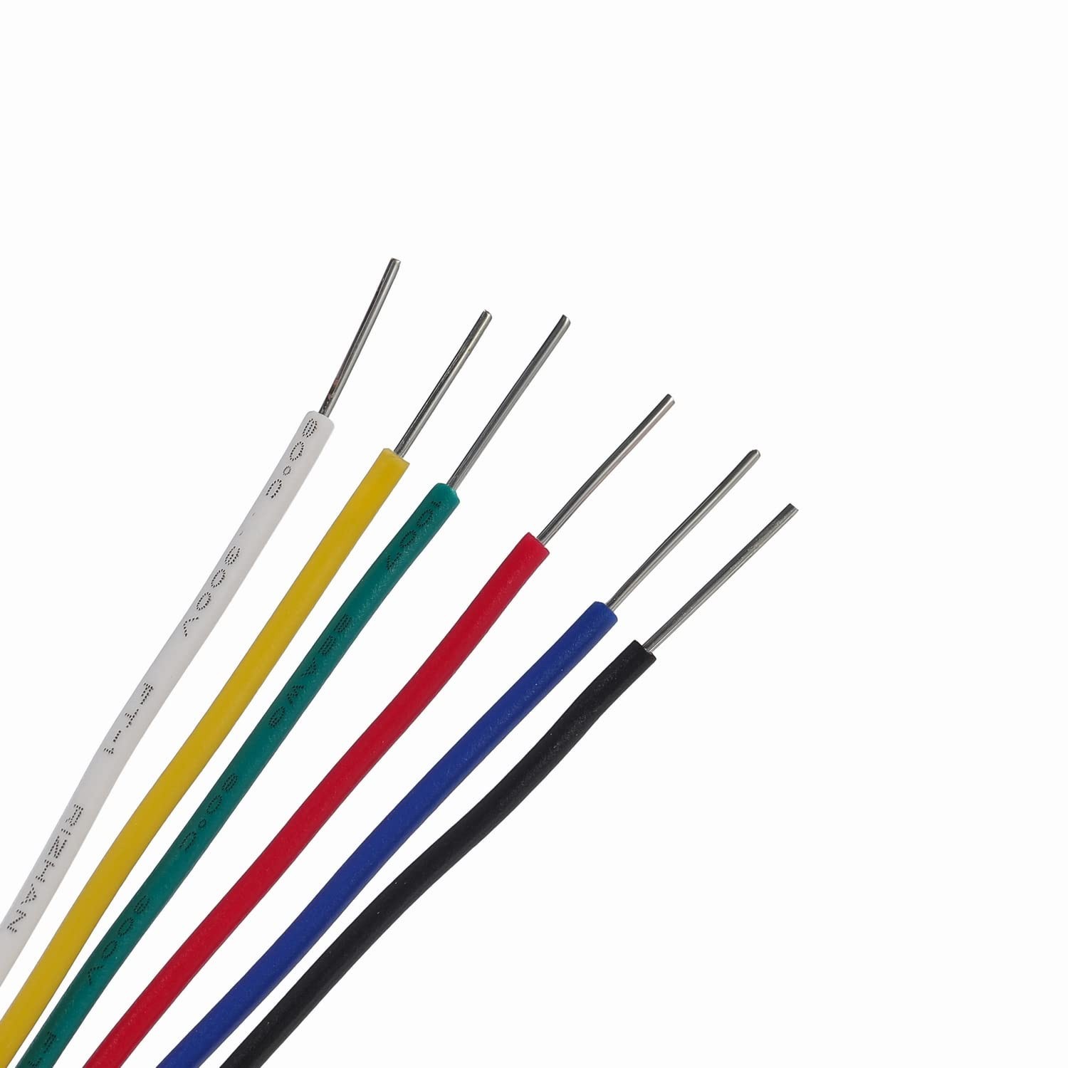 Solid Copper Hookup Wire 22 AWG 6 Colors 30ft for Electronics Breadboard