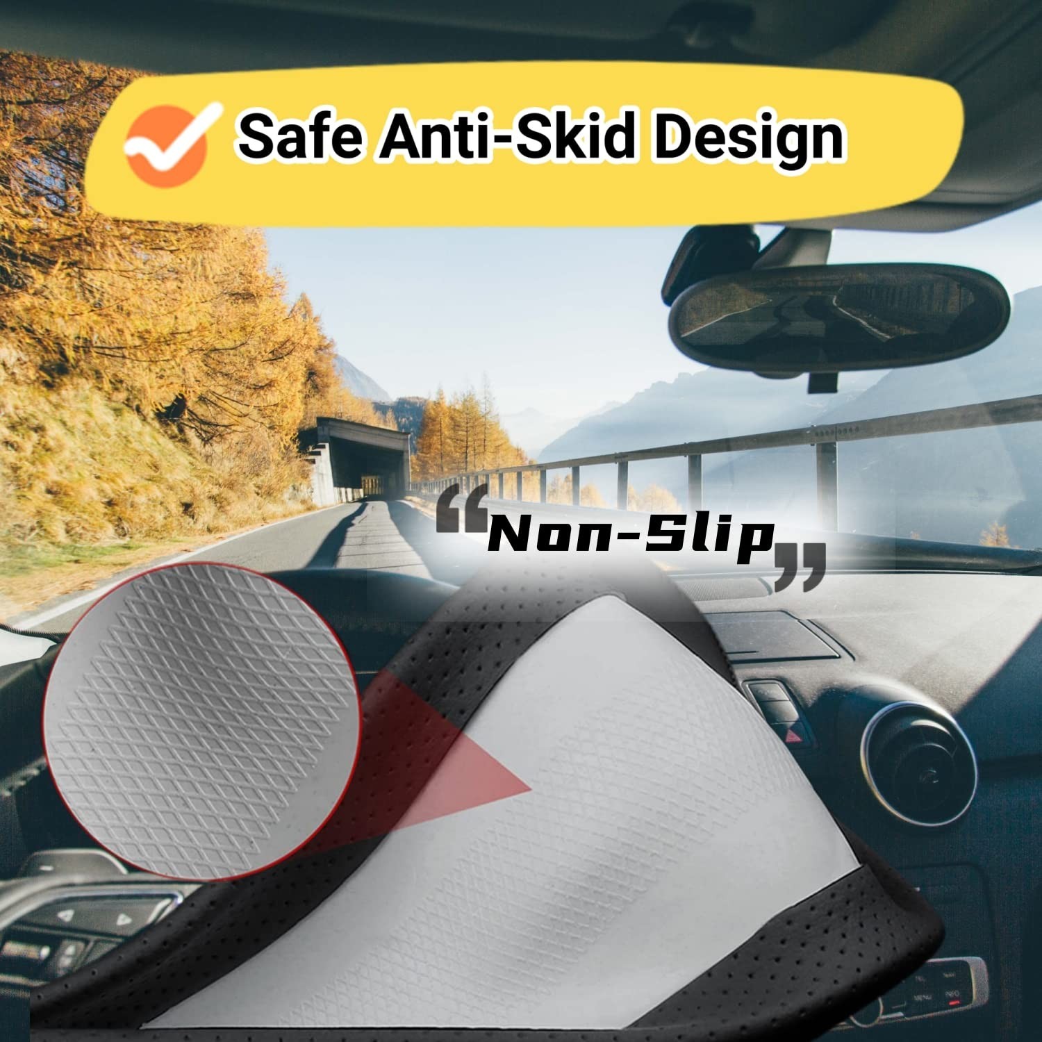 Car Steering Wheel Cover Compatible with Ford Transit Connect 2025 2024 2010-…