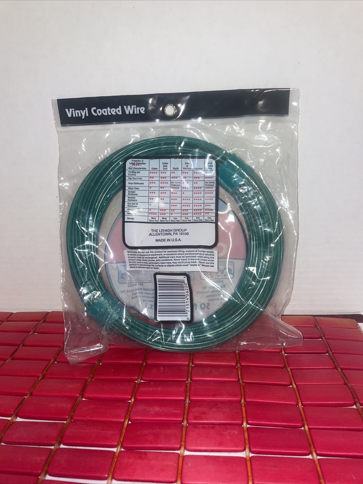 LEHIGH ~ VINYL COATED WIRE ~ 50 FEET Item 955 ~ Made In U.S.A.
