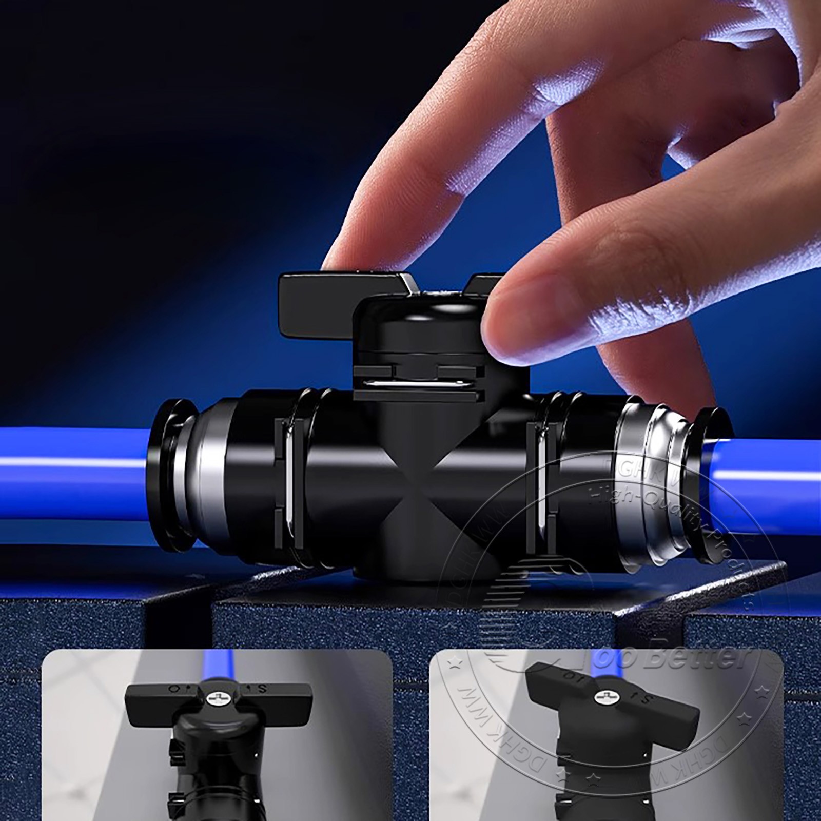 4mm-12mm Push Fit Ball Valve Shutoff Valves Pneumatic Fitting Straight