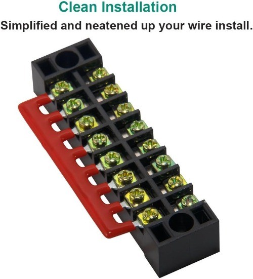 12pcs Terminal Block Strip 6 Sets 8 Position 600V 15A Screw Terminal Barrier