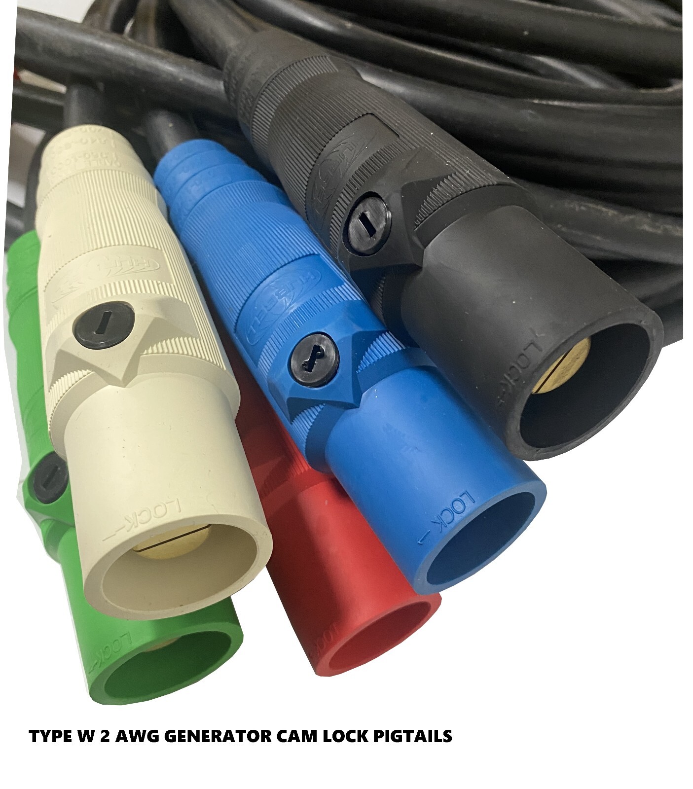 2 AWG, 190 Amp, Type W Generator Cable, CAM Extension, YOU CHOOSE.