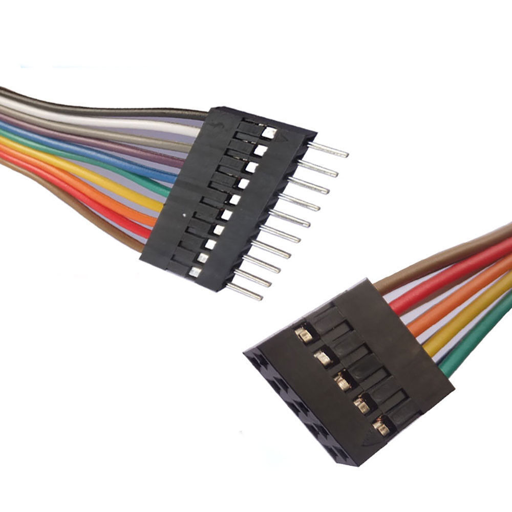1x2P-2x20P Male-Female Single/Double Row DuPont 2.54mm Rainbow Cable Jumper Wire