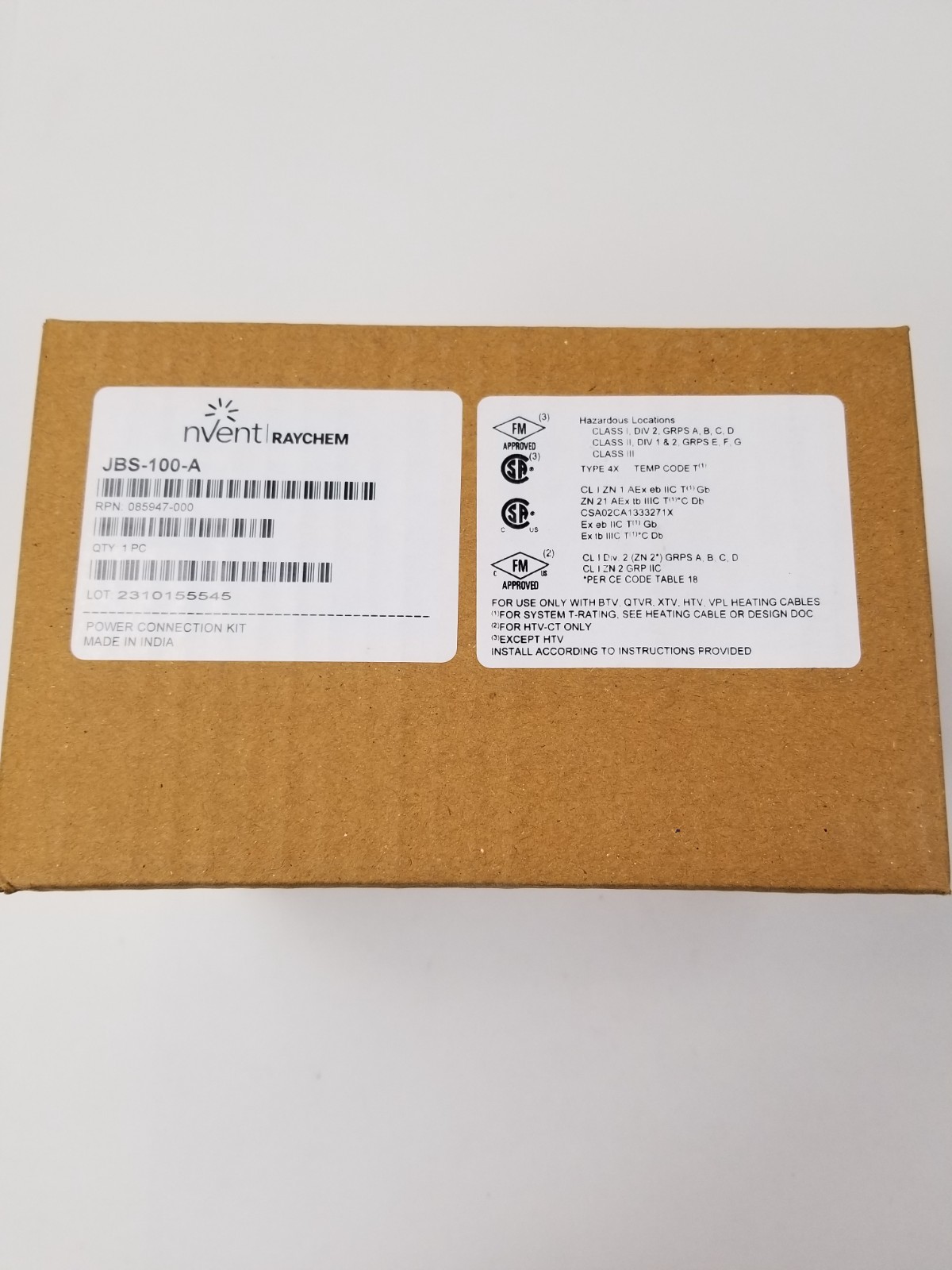 NVENT Raychem JBS-100-A Power Connection Kit NEW
