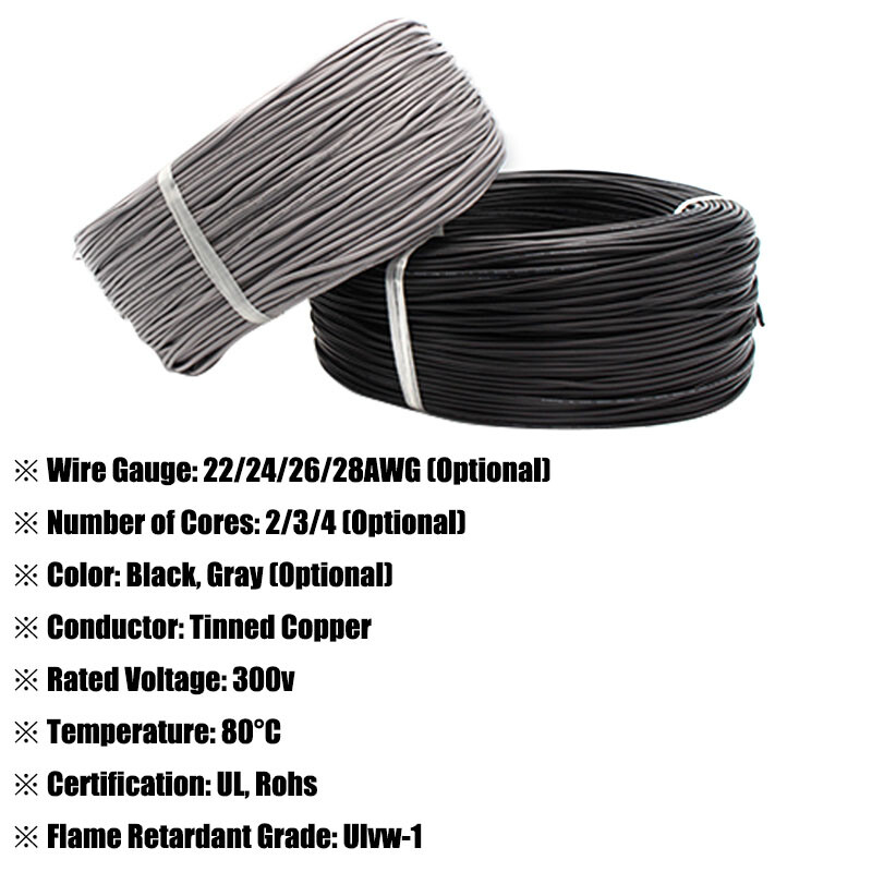 24-28AWG Flexible 2/3/4 Multicore Cable Shielded Wire Audio Signal Auto Data Car