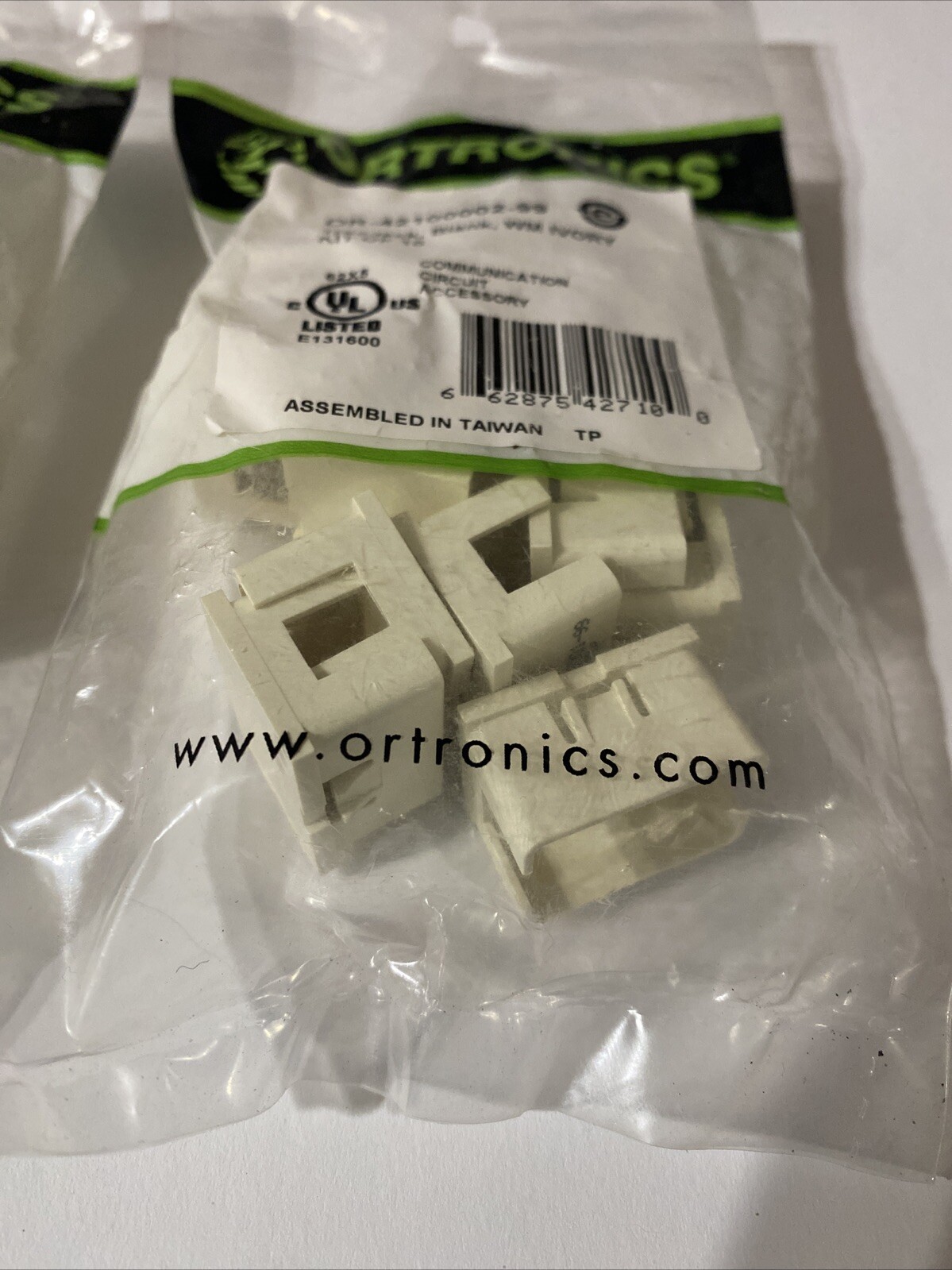 Ortronics OR-42100002-99 Tracjack Blank WM IVORY 20 Pieces (2 bags of 10)
