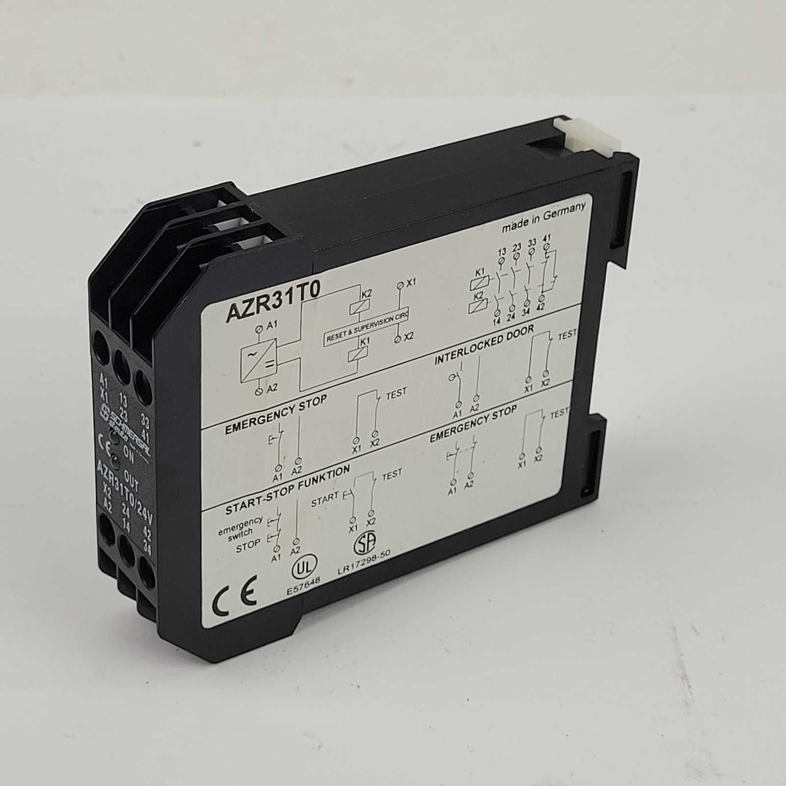 Schmersal AZR31T0 Safety Controller,24VDC/AC,400V Max,0-1000Hz,3 Safety Contacts