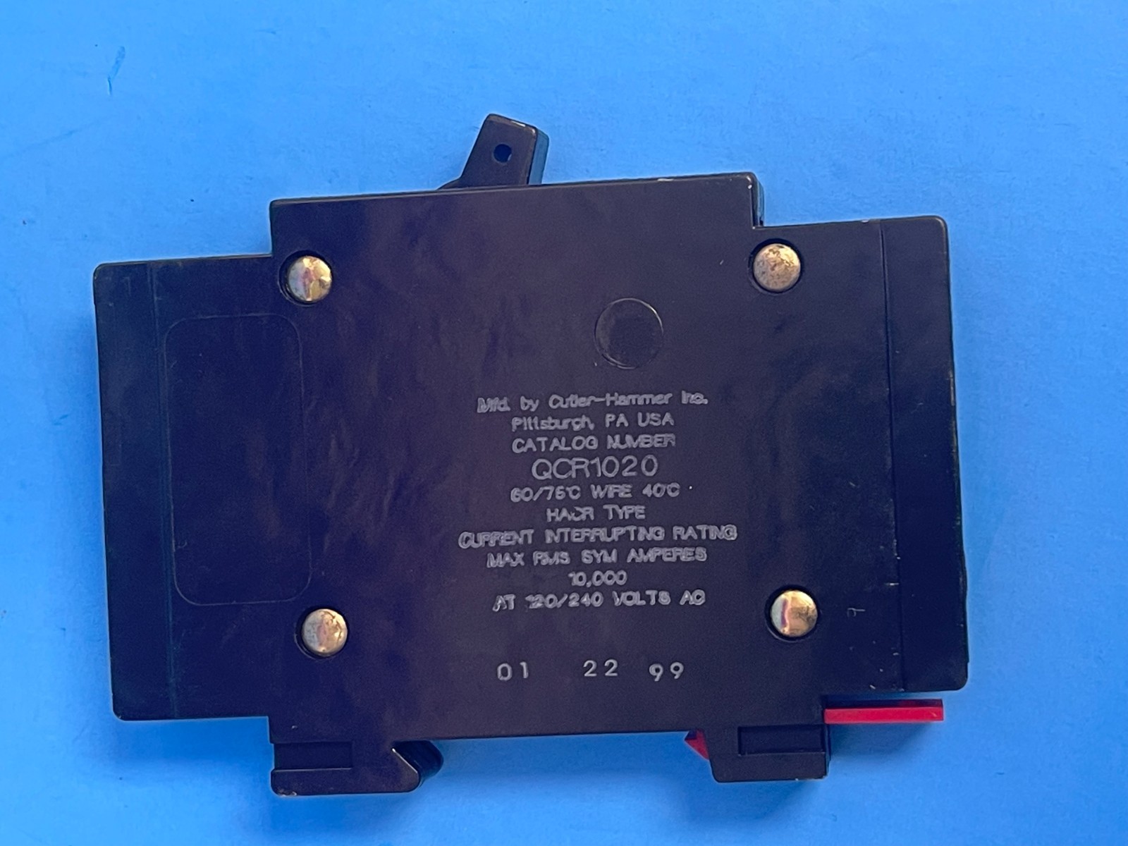 Cutler-Hammer QCR1020 20A 1-Pole 120/240V Circuit Breaker