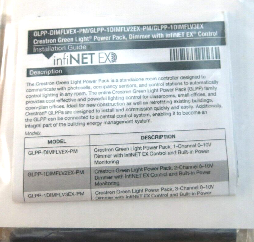 Crestron GLPP-1DIMFLV2EX-PM Green Light Power Pack, 2-Channel 0-10V Dimmer