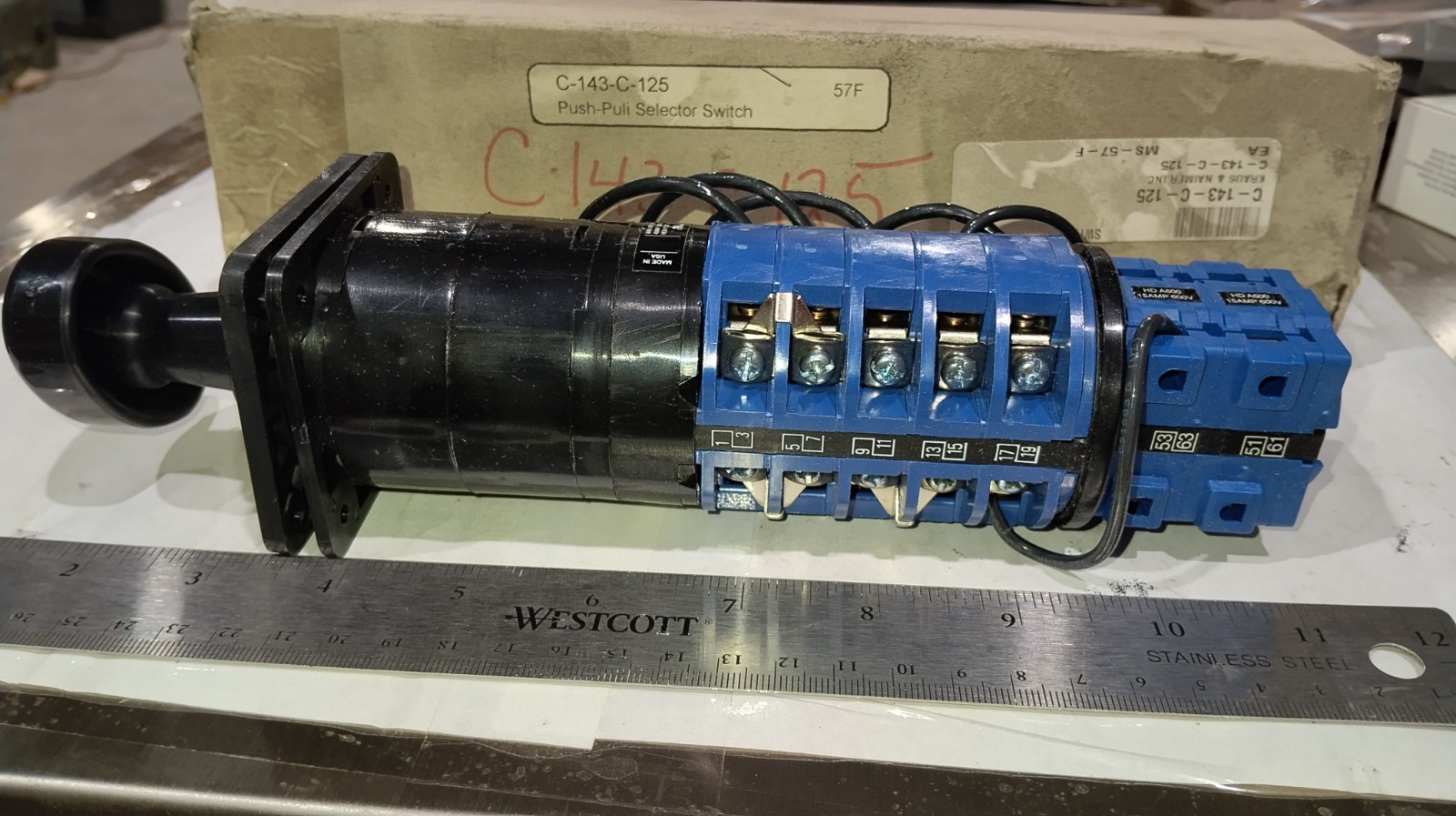 KRAUS & NAIMER C26 2AI516 L26844/004 C-143-C-125 15AMP 600V Push-Puli Selector S