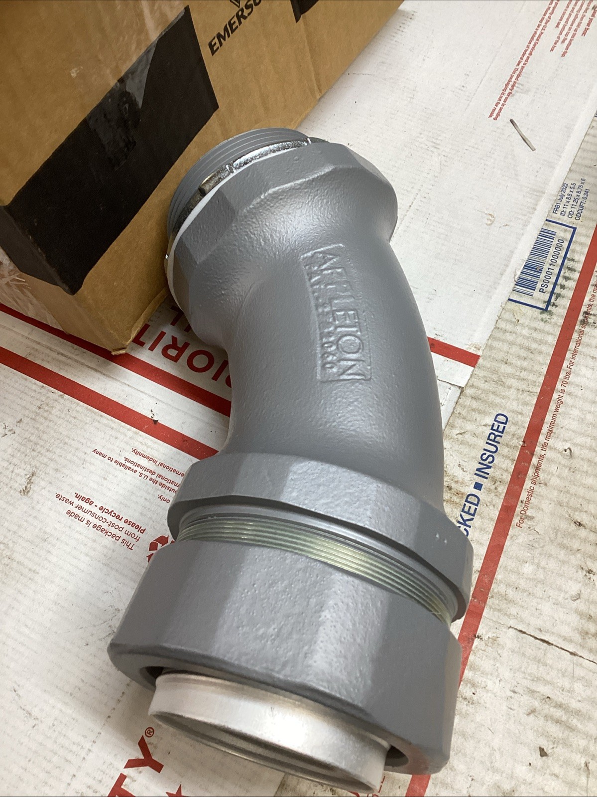 Appleton ST-45300 Liquidtight Flexible Conduit Connector 3″ 45Deg End LFMC ED4U
