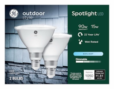 LED Outdoor Spotlight, Daylight, Medium Base, PAR38, 15 Watt, 2-Pk. – 93130781