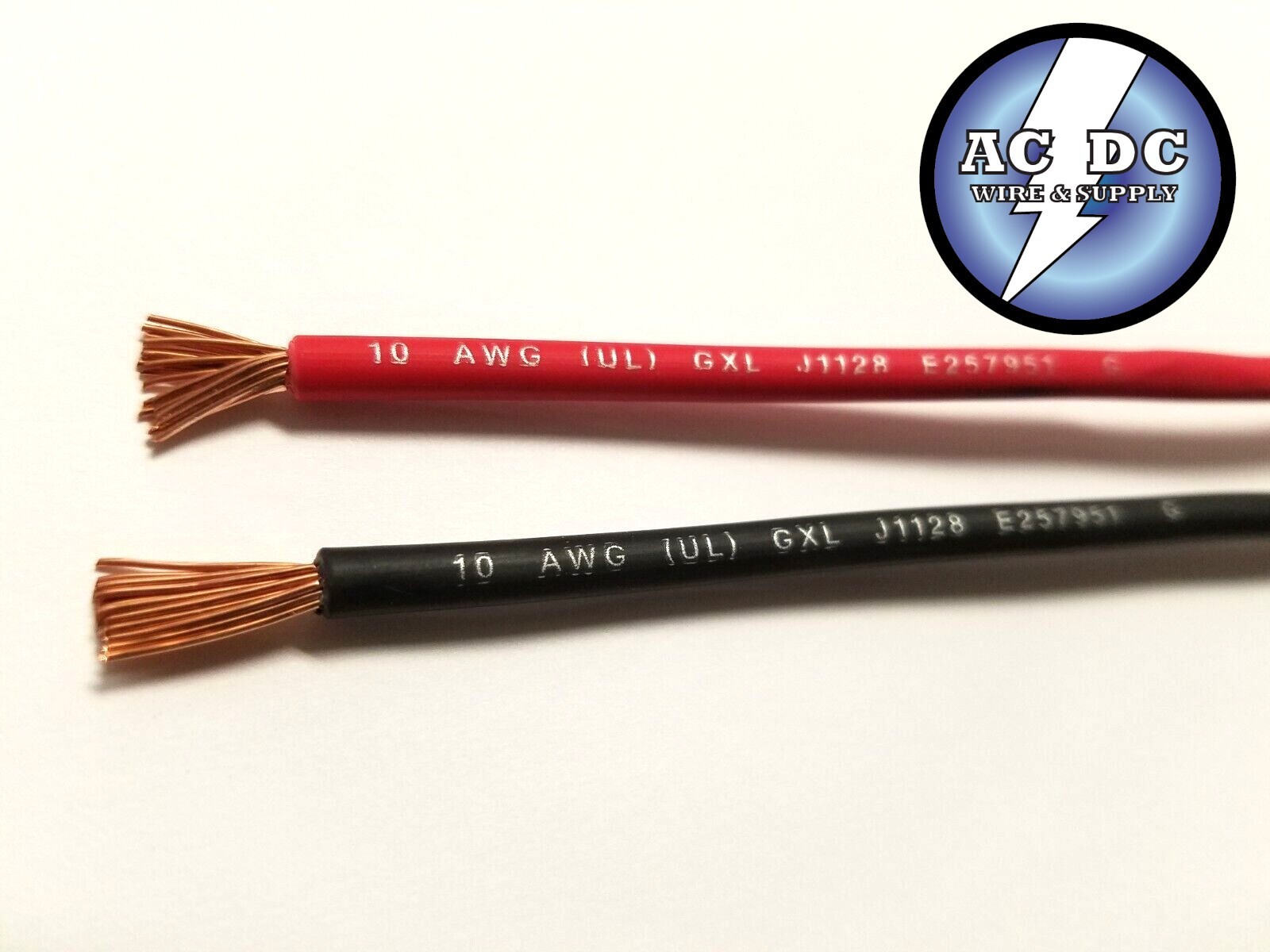 AUTOMOTIVE WIRE 10 AWG HIGH TEMP GXL 75 FT BLACK + 75 FT RED WITH LEGEND PRINT